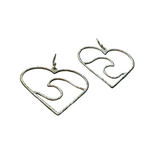 Load image into Gallery viewer, Hammered Sterling Silver Heart Wave Hoops-Jenstones Jewelry
