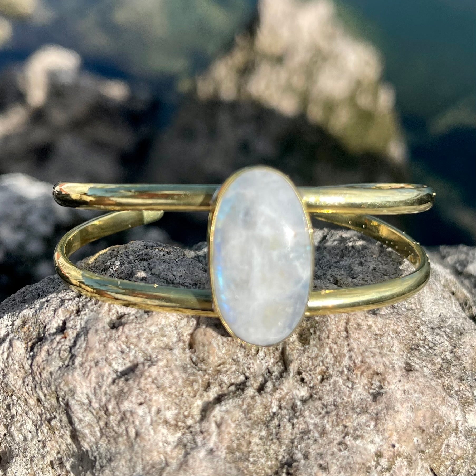 Bronze Moonstone Cuff-Jenstones Jewelry