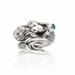 Load image into Gallery viewer, Mermaid Ring with Emerald-Jenstones Jewelry
