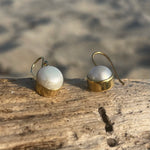 Load image into Gallery viewer, Gold Plated Bronze Pearl Dangle Earrings-Jenstones Jewelry
