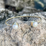 Load image into Gallery viewer, Bronze Pearl Wrap Bangle-Jenstones Jewelry
