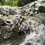 Load image into Gallery viewer, Bronze Amethyst Wrap Bangle-Jenstones Jewelry
