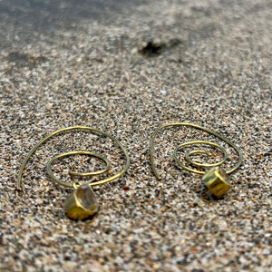 Bronze Citrine Swirl Earrings-Jenstones Jewelry