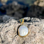 Load image into Gallery viewer, Bronze Rainbow Moonstone Oval Pendant-Jenstones Jewelry
