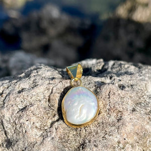 Bronze Rainbow Moonstone Oval Pendant-Jenstones Jewelry