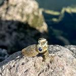 Load image into Gallery viewer, Bronze Mermaid Ring with Sapphire-Jenstones Jewelry
