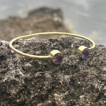 Load image into Gallery viewer, Bronze Amethyst Wrap Bangle-Jenstones Jewelry
