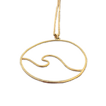 Load image into Gallery viewer, Lucky Wave Brass Necklace-Jenstones Jewelry
