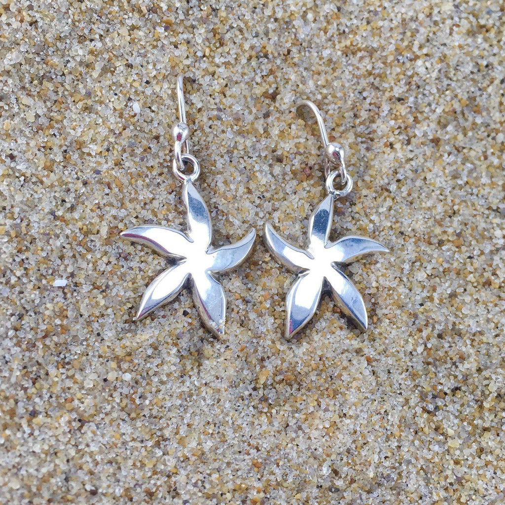 Drop Earrings Silver Starfish-Jenstones Jewelry