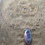 Load image into Gallery viewer, Chain Link Necklace with Opulescent Druzy Shaft-Jenstones Jewelry
