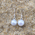 Load image into Gallery viewer, Pearl Earrings White Fresh Water Dangle-Jenstones Jewelry
