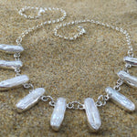 Load image into Gallery viewer, White Biwa Pearl Necklace-Jenstones Jewelry
