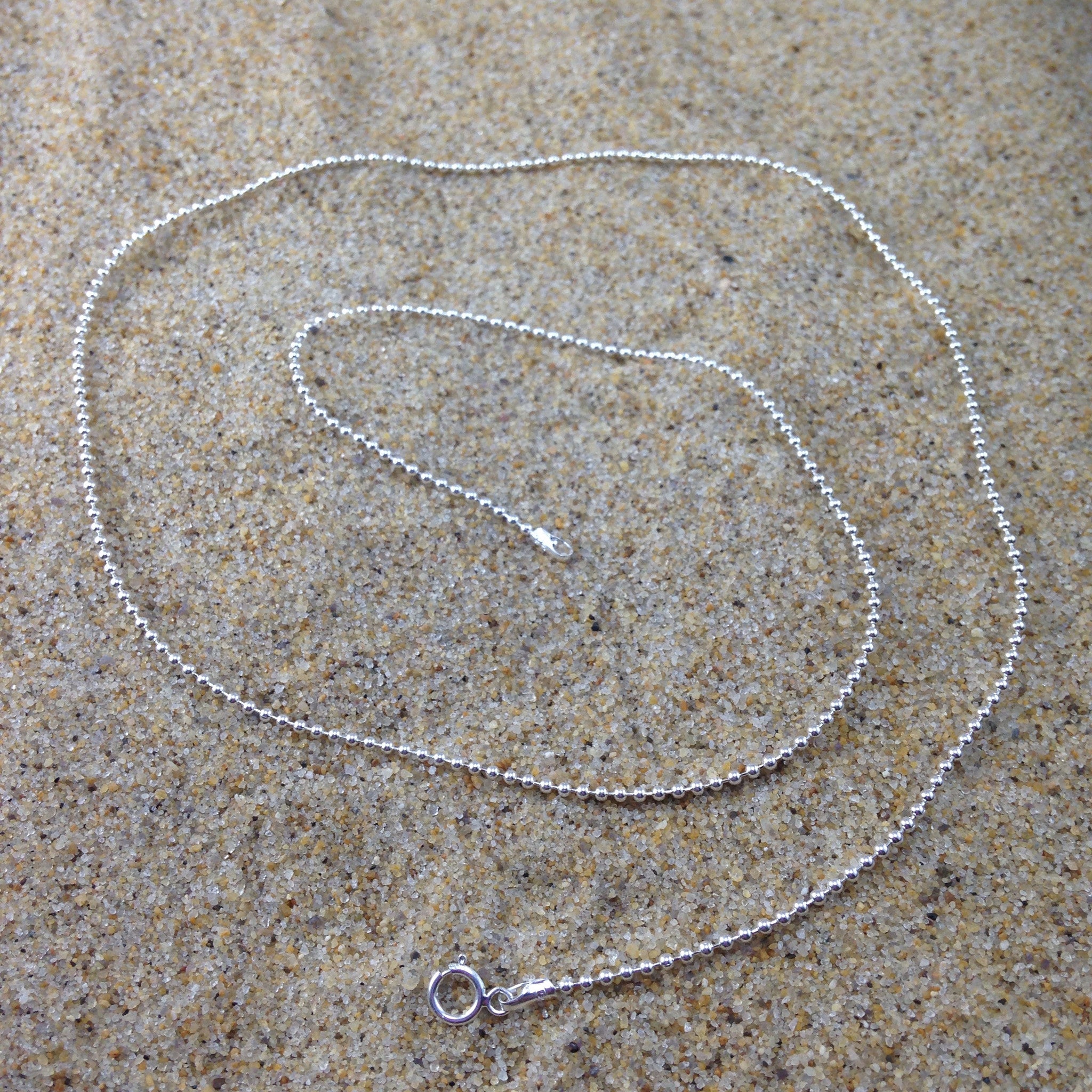 Sterling Beaded Chain 16"-Jenstones Jewelry