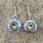 Load image into Gallery viewer, Drop Earrings Hammered Citrine-Jenstones Jewelry
