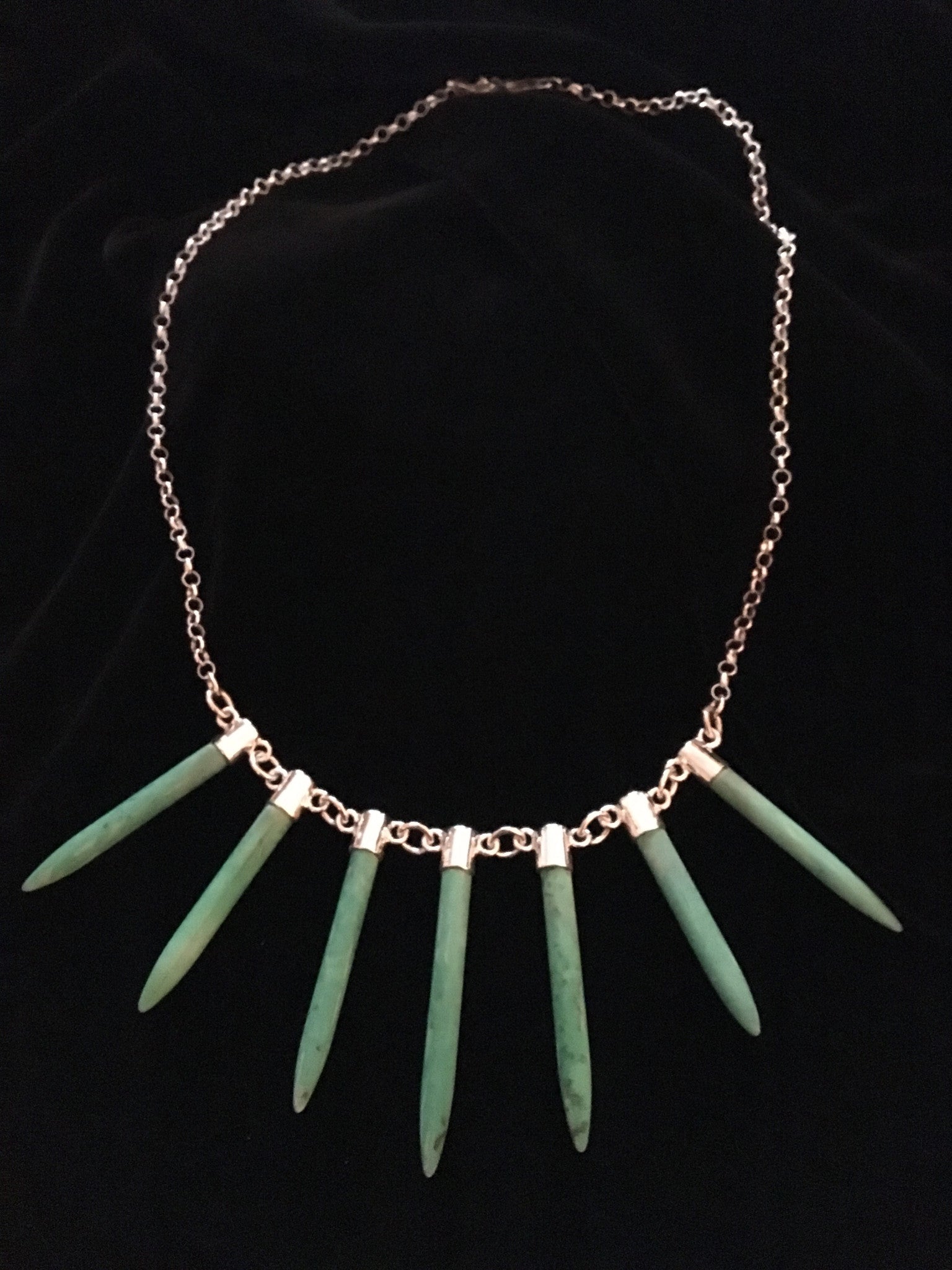 Tusk Necklace, Sterling with Magnazite-Jenstones Jewelry