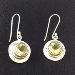 Load image into Gallery viewer, Drop Earrings Hammered Citrine-Jenstones Jewelry
