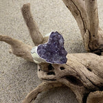 Load image into Gallery viewer, Raw Amethyst Druzy Heart Ring-Jenstones Jewelry
