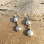 Load image into Gallery viewer, Double Pearl Earrings-Jenstones Jewelry
