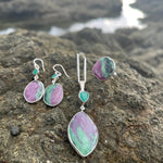 Load image into Gallery viewer, Faceted Ruby Zoisite and Emerald Pendant-Jenstones Jewelry
