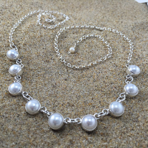 White Fresh Water Pearl Necklace-Jenstones Jewelry