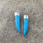 Load image into Gallery viewer, Turquoise tusk earrings
