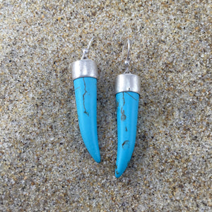 Turquoise tusk earrings
