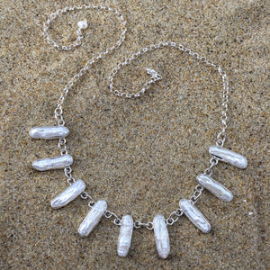 White Biwa Pearl Necklace-Jenstones Jewelry