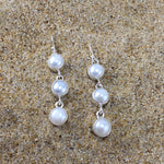 Load image into Gallery viewer, Triple Dangle Earrings White Fresh Water Pearl-Jenstones Jewelry
