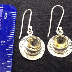 Drop Earrings Hammered Citrine-Jenstones Jewelry
