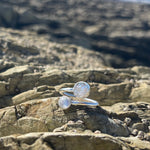 Load image into Gallery viewer, Rainbow Moonstone and Round Druzy Wrap Around Ring-Jenstones Jewelry
