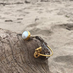 Load image into Gallery viewer, Pearl and Mermaid Bronze Wrap Cuff-Jenstones Jewelry
