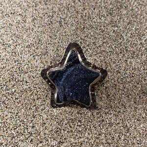 Hammered Blue Star Druze Ring-Jenstones Jewelry