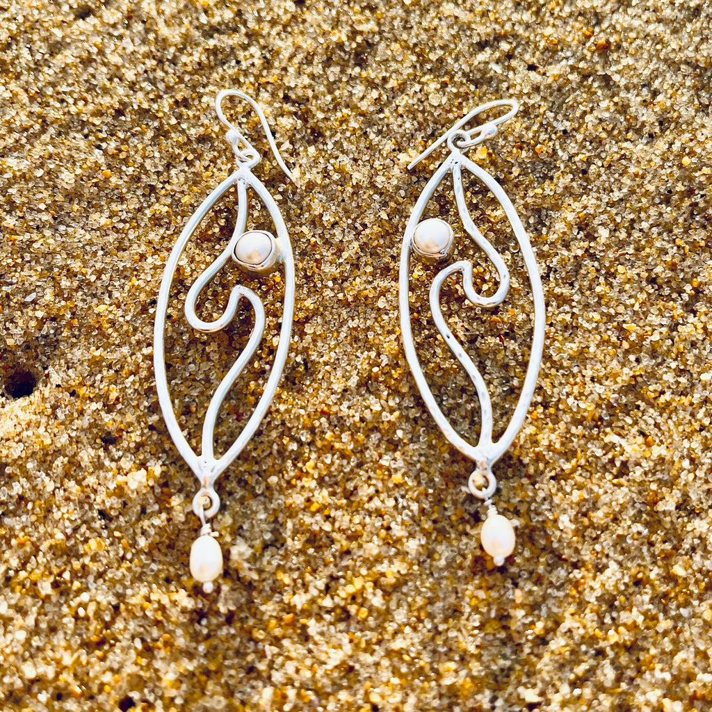 Shiva Waves w/ Pearls in Sterling Silver-Jenstones Jewelry