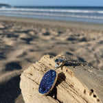 Load image into Gallery viewer, Oval Blue and Purple Druzy Pendant with Blue Topaz-Jenstones Jewelry
