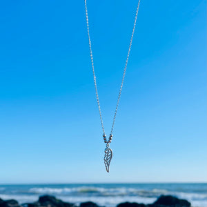 Wings and Waves Sterling Silver Necklace-Jenstones Jewelry
