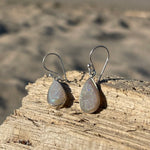 Load image into Gallery viewer, White Tear Druzy Dangle Earrings-Jenstones Jewelry
