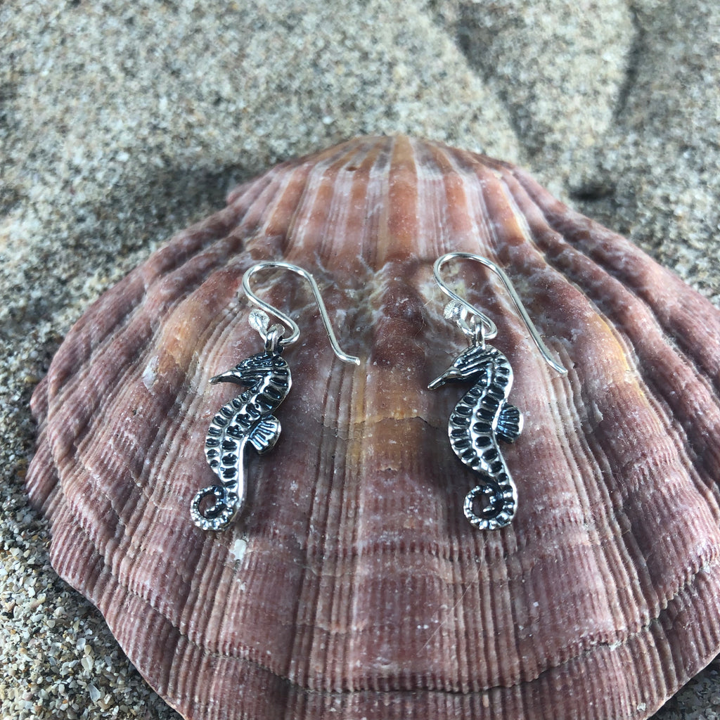 Sea Horse Earrings Sterling-Jenstones Jewelry