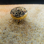 Load image into Gallery viewer, Bronze Ring with Golden Druze-Jenstones Jewelry
