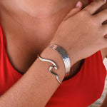 Load image into Gallery viewer, Cuff Hammered Sterling Curve-Jenstones Jewelry
