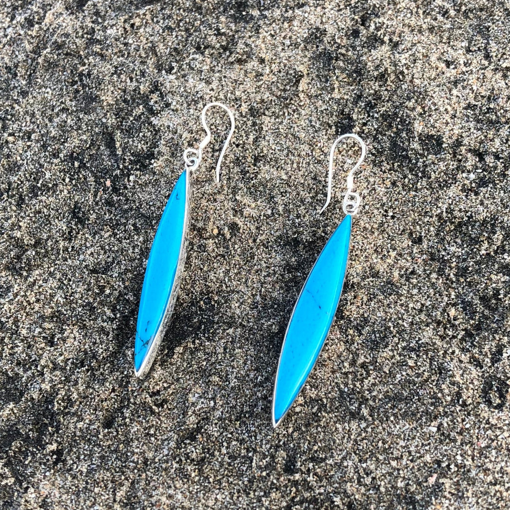 Surf Board Earrings Turquoise-Jenstones Jewelry