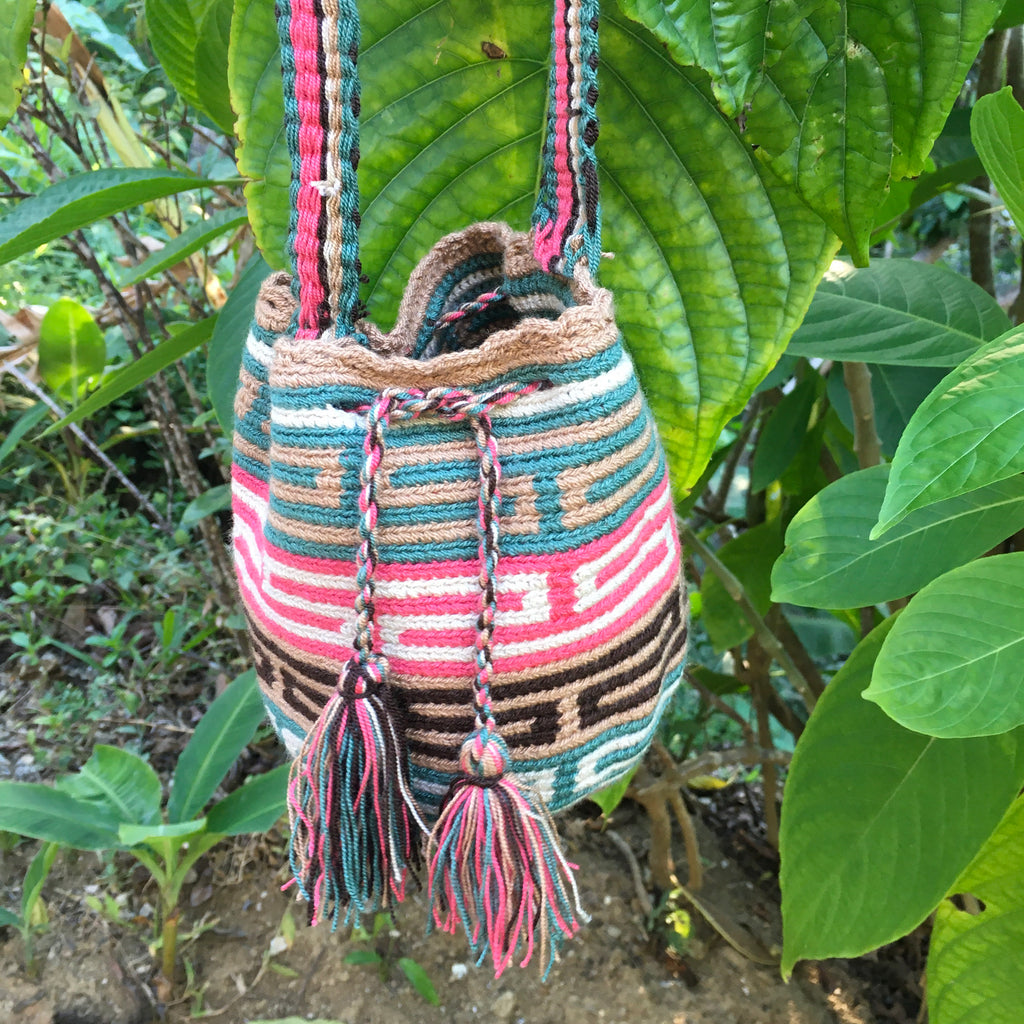Pink Tribal Snake Design Mochila-Jenstones Jewelry