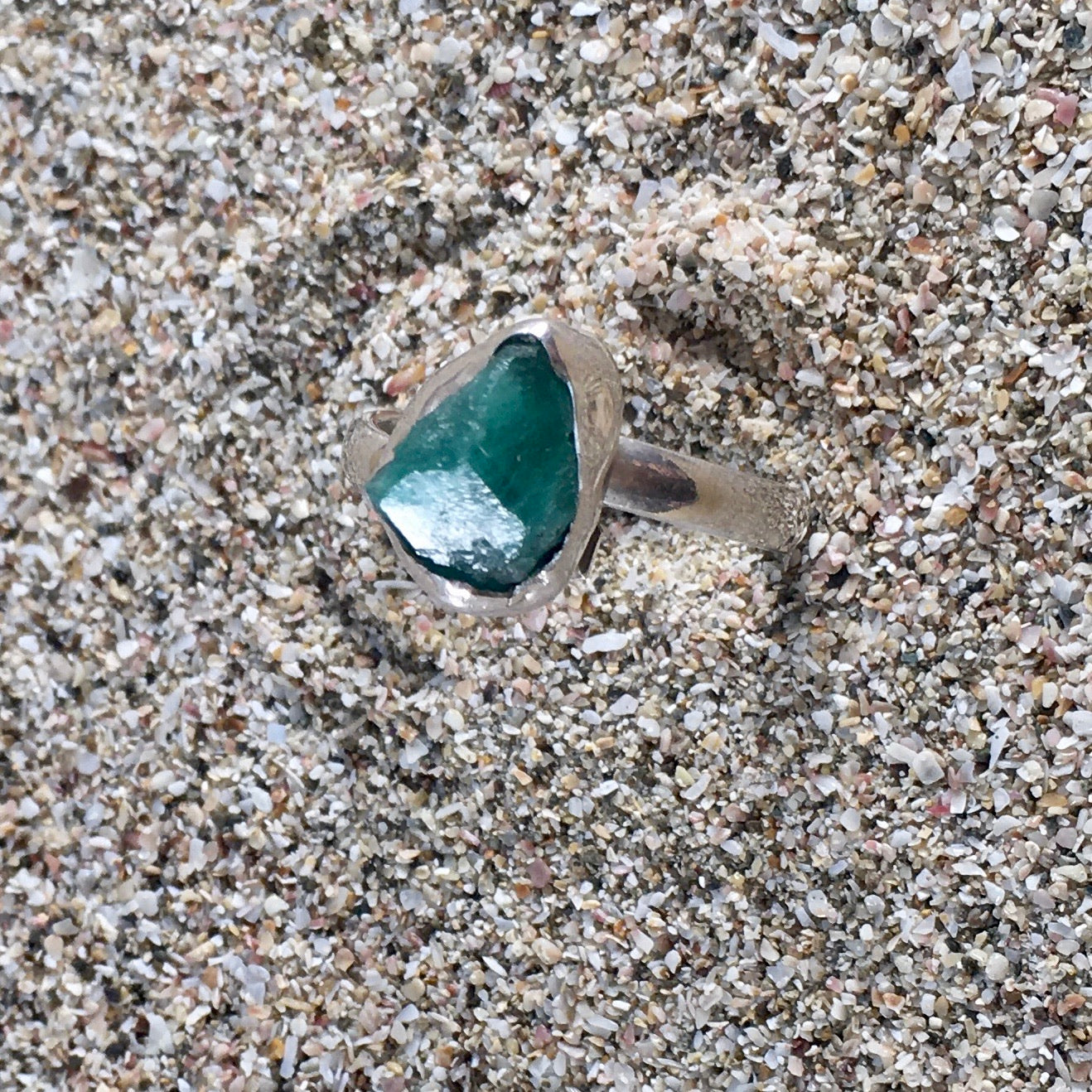 Emerald Ring Raw Facet-Jenstones Jewelry