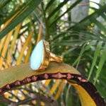 Load image into Gallery viewer, Blue Jade GP Bronze Ring Tear-Jenstones Jewelry
