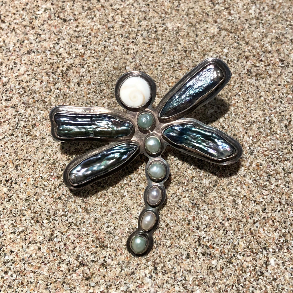Dragonfly Ring Shiva Eye and Pearl-Jenstones Jewelry