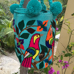 Load image into Gallery viewer, Mochila Turquoise Perrot Large Pom Pom Braid Design-Jenstones Jewelry
