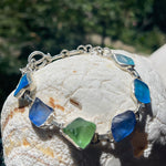 Load image into Gallery viewer, Ocean Bliss Sea Glass Link Bracelet-Jenstones Jewelry
