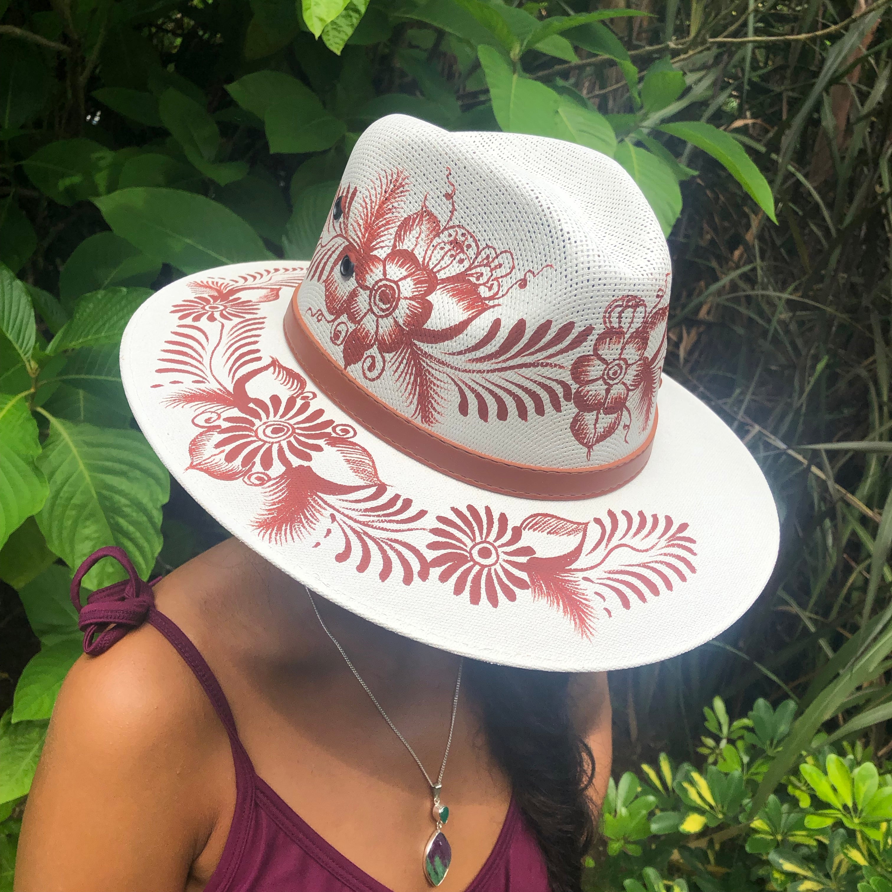Sombrero White w/ Brown Paint-Jenstones Jewelry