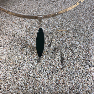 Surf Board Sea Glass Pendant Dark Green-Jenstones Jewelry