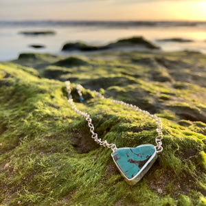 Turquoise Heart Necklace-Jenstones Jewelry