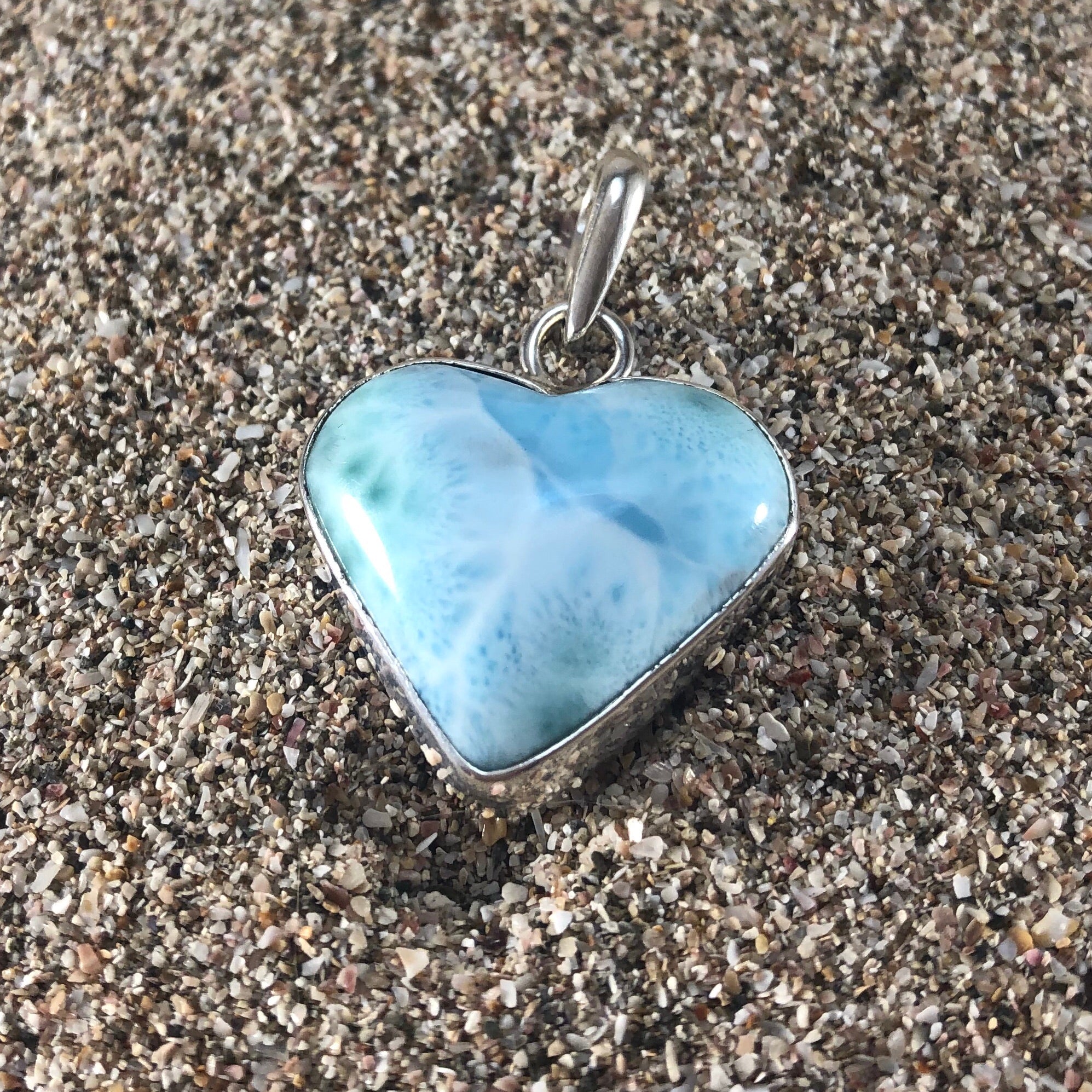 Larimar Heart Pendant-Jenstones Jewelry